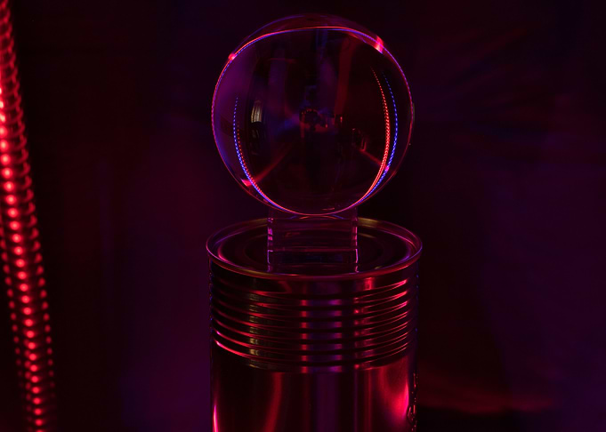Glass Sphere on Can