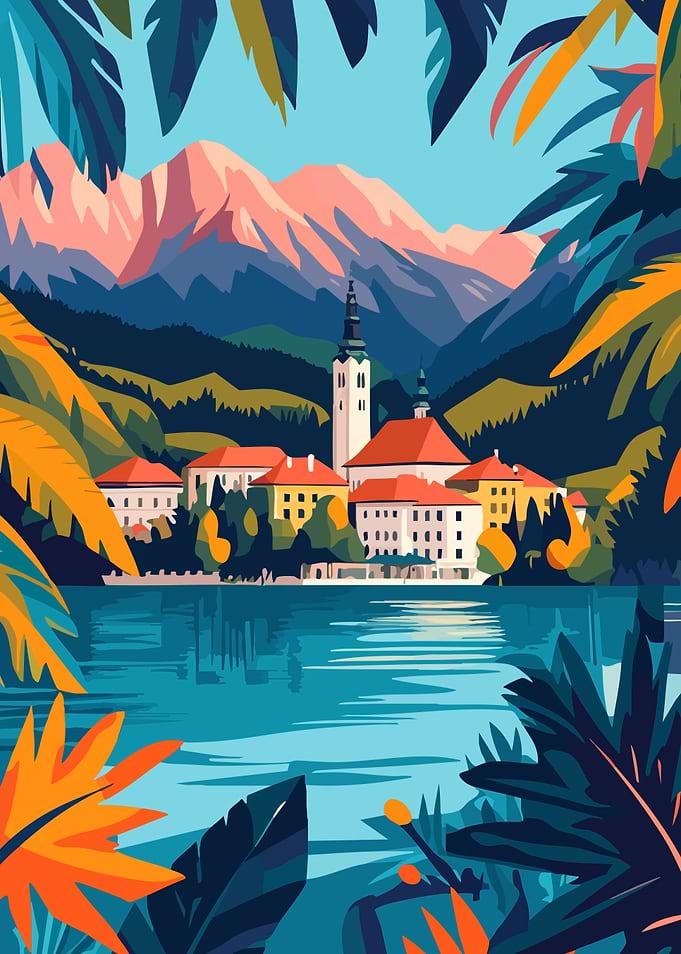 Czech Lake Town Art