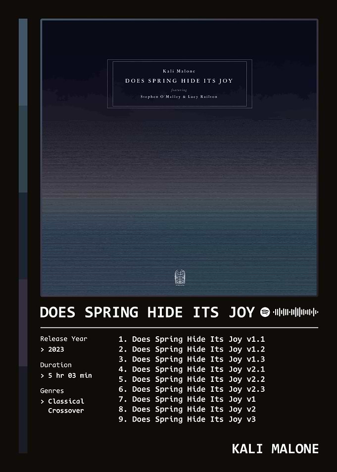 Does Spring Hide Its Joy (2023) Album by Kali Malone