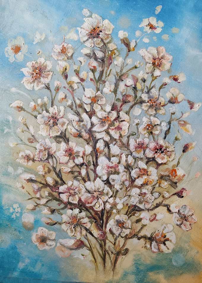 White Blossom Painting