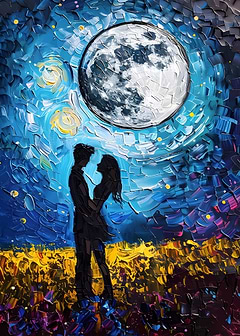 Couple Under the Moon