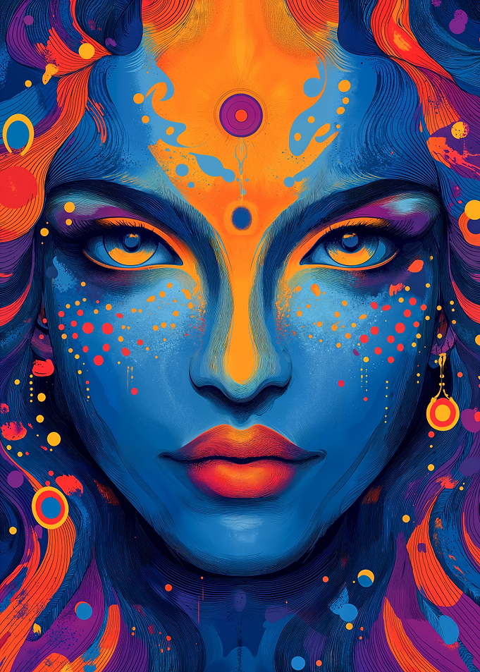 Abstract Hindu Goddess Portrait