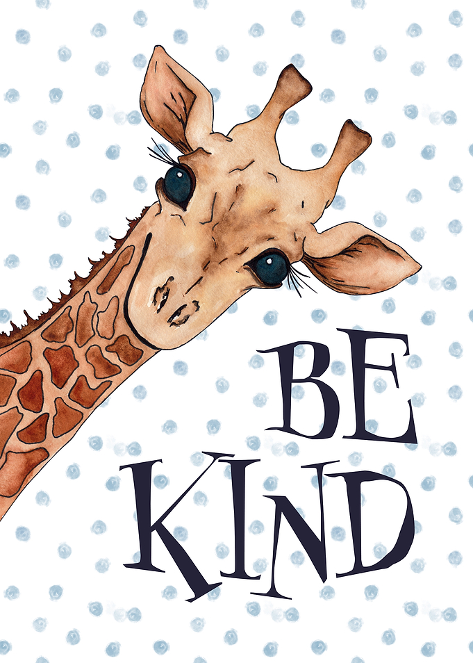 Giraffe Be Kind Watercolor