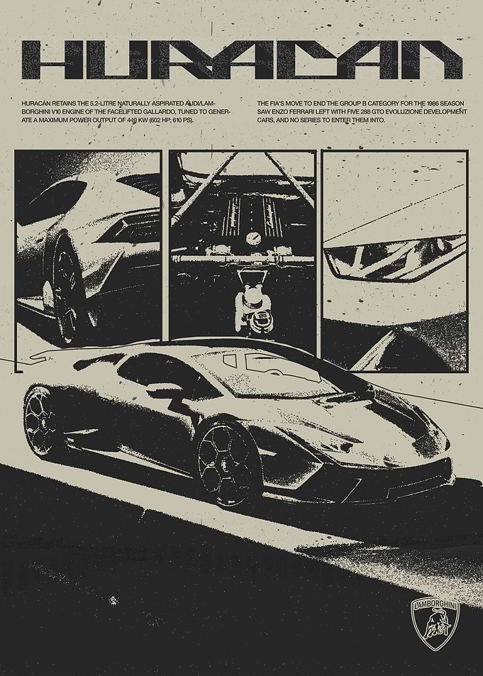 Lamborghini Huracan Retro Style