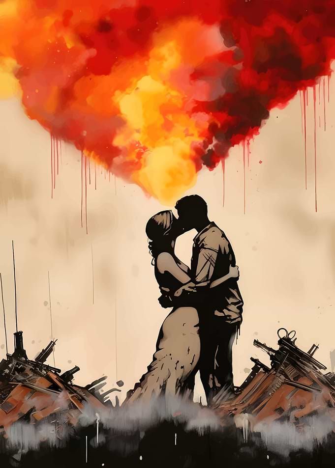 Kissing Couple in Chaos