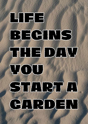Life Begins Garden Quote