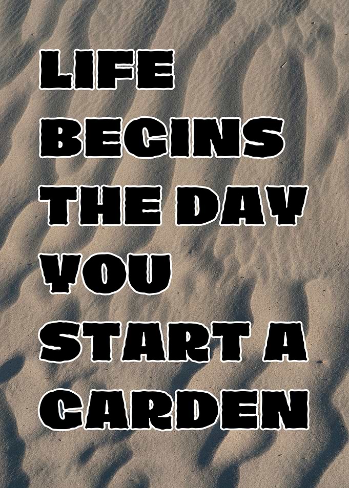 Life Begins Garden Quote