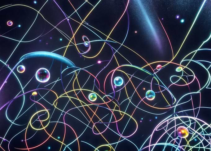 Abstract Neon Lines and Spheres