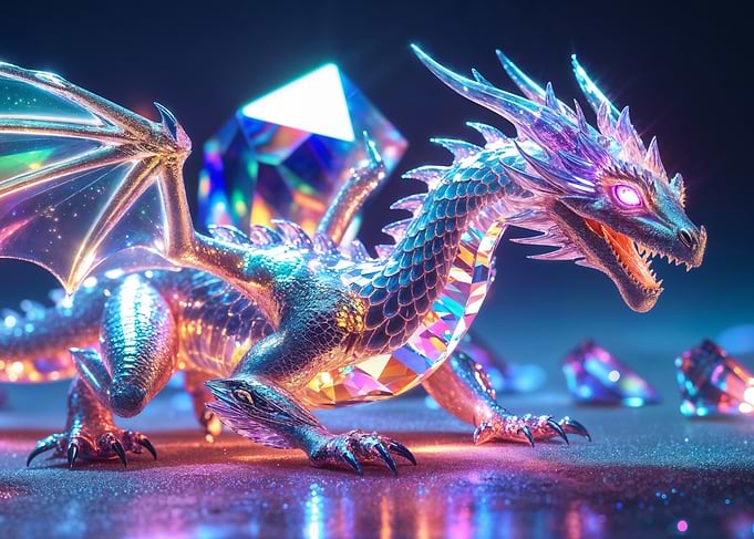 Ethereal Dragon with Gems