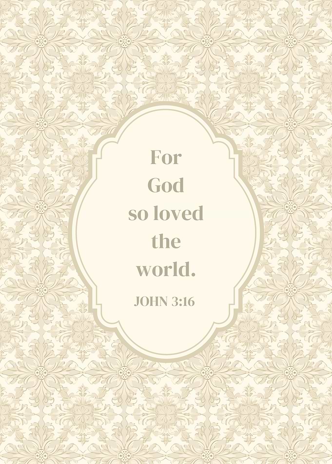 John 3:16 Scripture Print Bible Quote