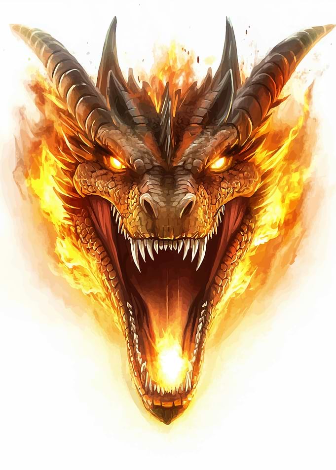 Fire-Breathing Dragon Head