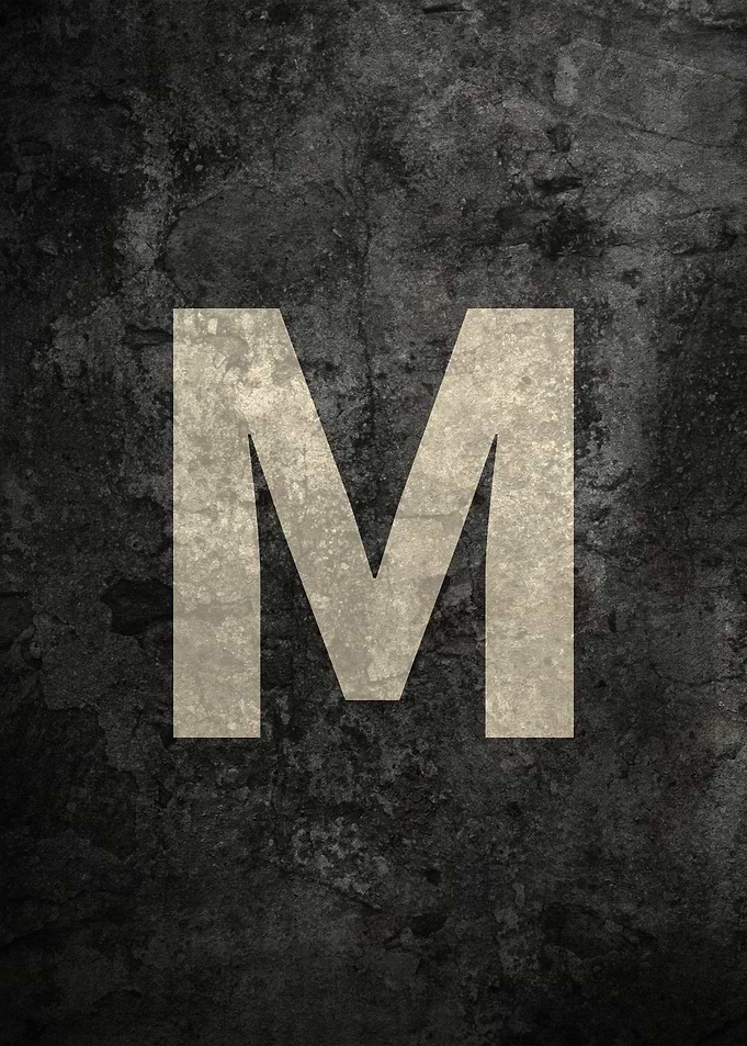 Monochrome Strength: The Letter M