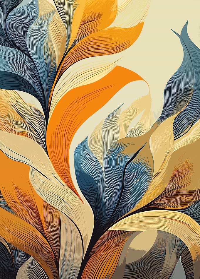 Abstract Leaves Art