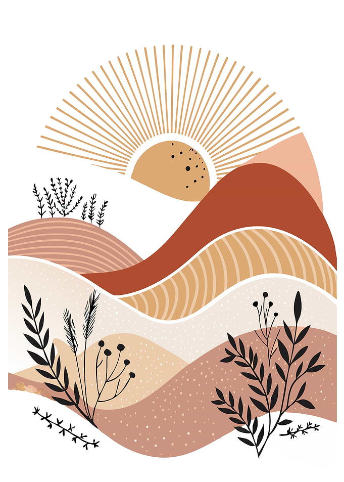 Abstract Sunset Landscape