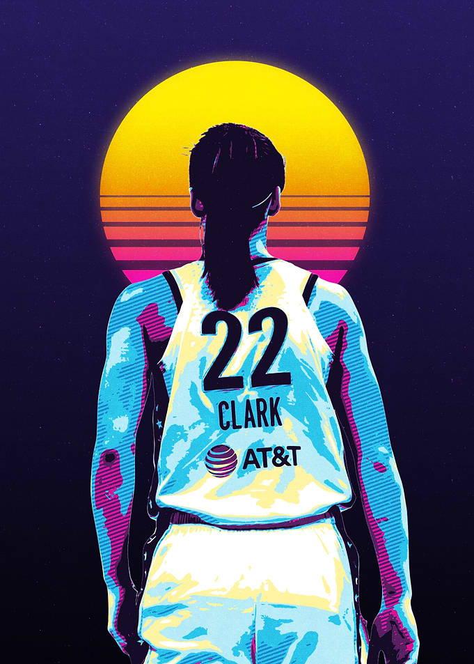 Basketball Player in Retro Style