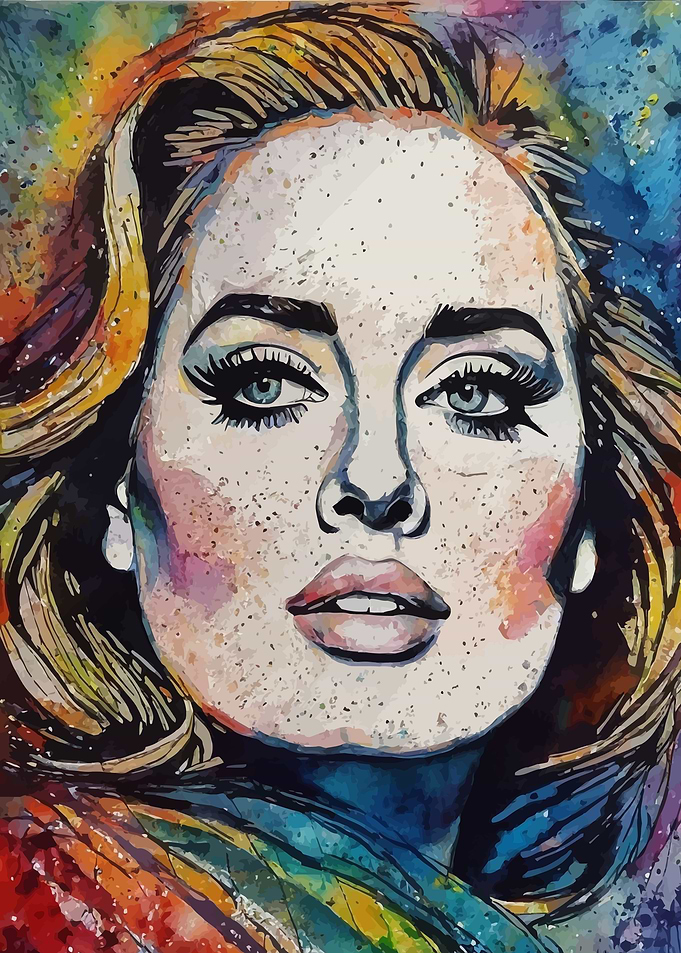 Addy Dell Pie Watercolor Portrait
