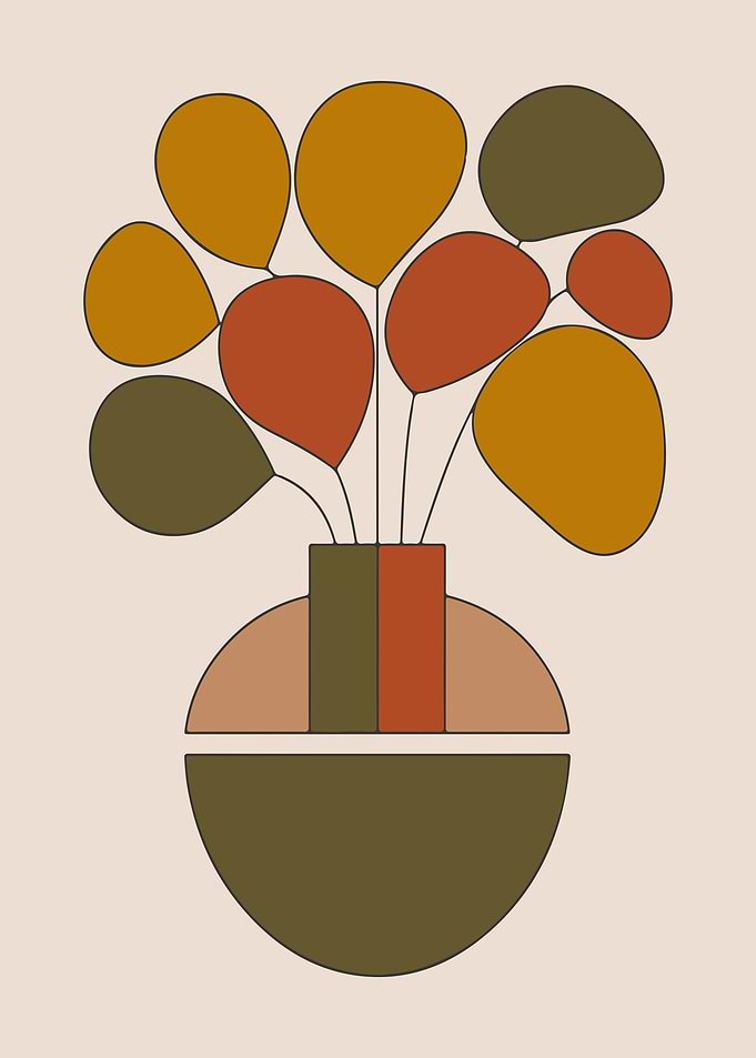 Retro 70s Botanical in Mustard and Olive