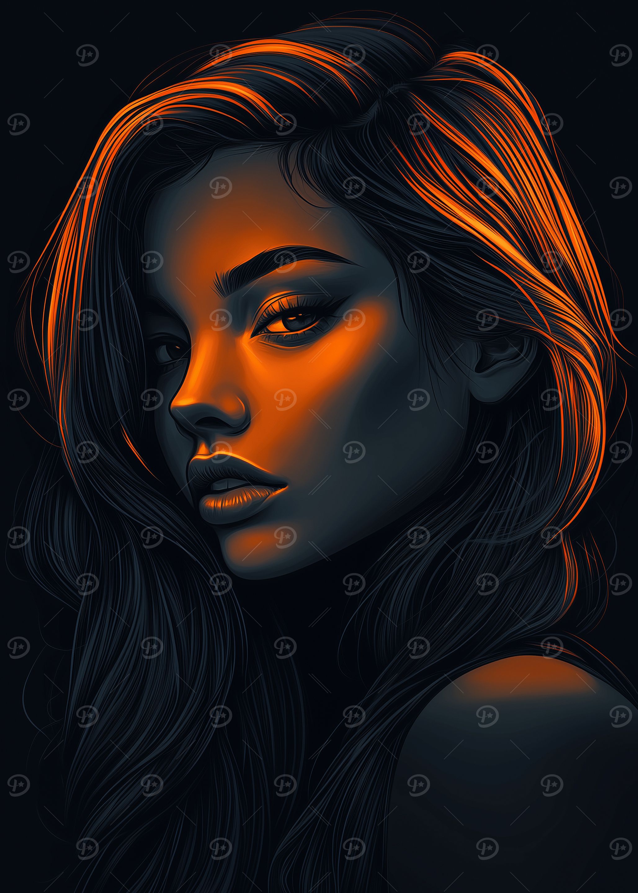 Shaded Beauty Face Art