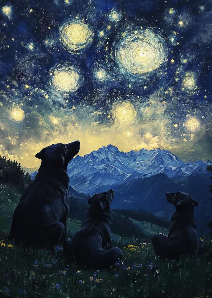 Starry Night Dogs