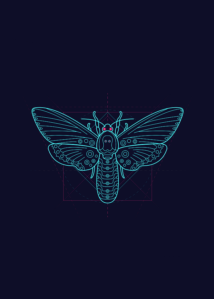 Neon Moth Illustration