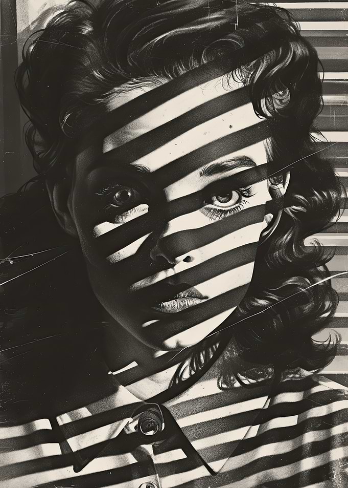 Woman Behind Blinds