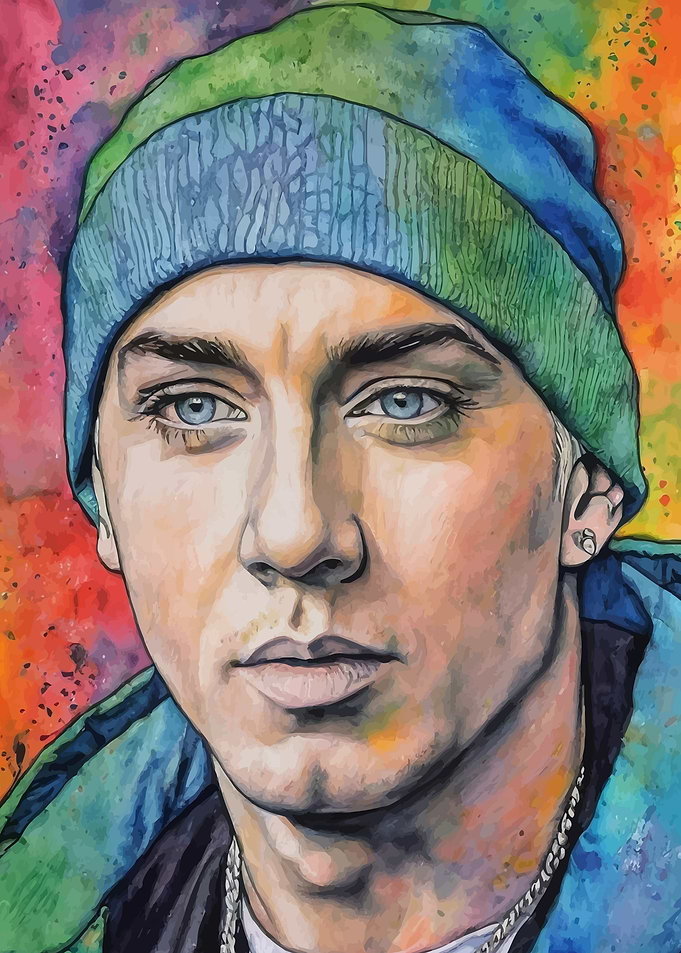 Eminem Watercolor Portrait