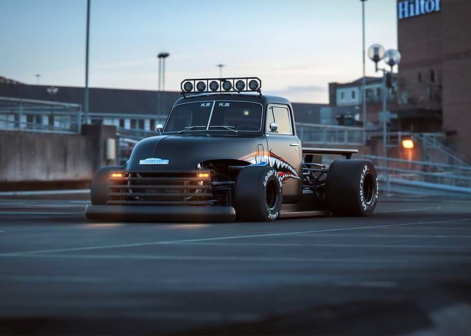 Custom Black Pickup Truck