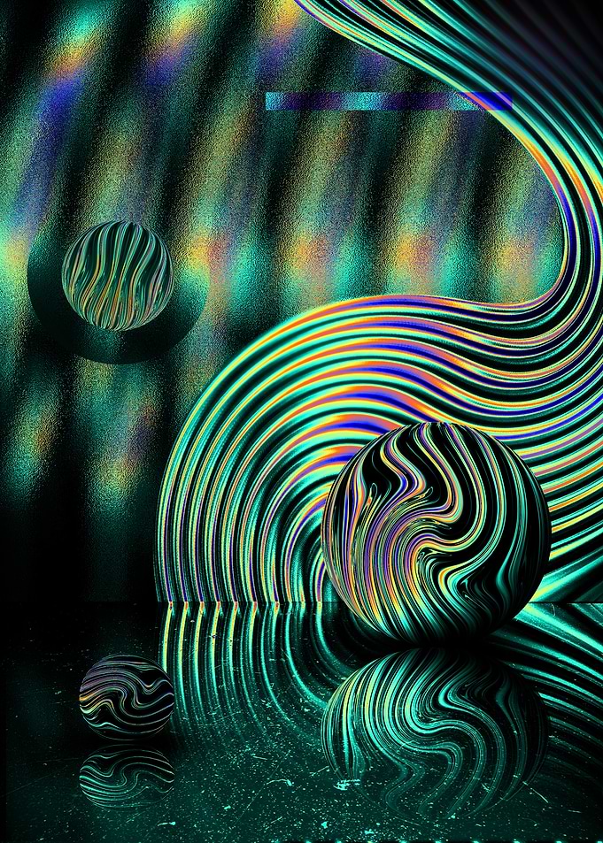 Abstract Green Sphere Art