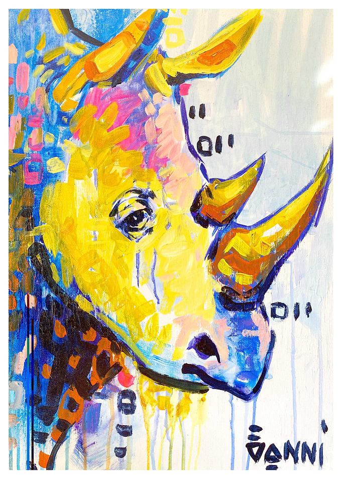 Abstract Rhino Painting