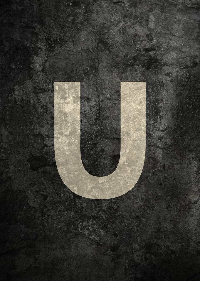 Monochrome Strength: The Letter U