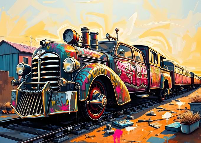 Graffiti Train Engine