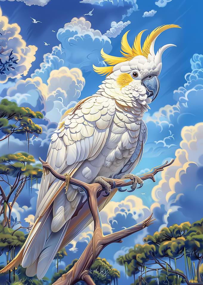 White Cockatoo on Branch