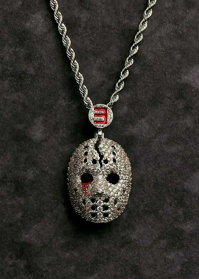 Diamond Hockey Mask Necklace