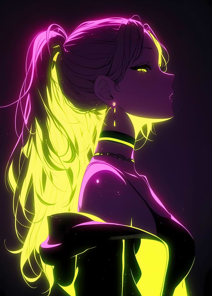 Neon Anime Girl
