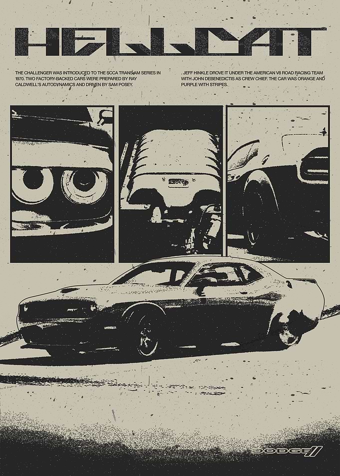 Dodge Hellcat Retro Style