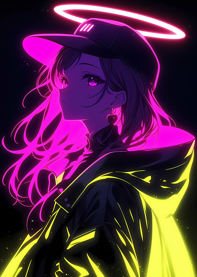 Neon Anime Girl