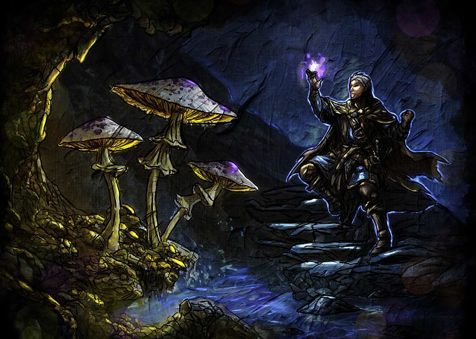 Fantasy Mage with Mushrooms