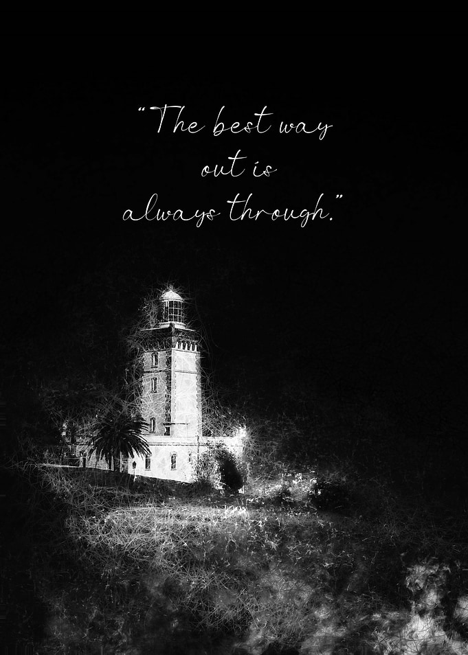 Lighthouse black and white sketch Quote