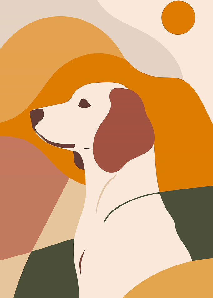 Dog Abstract Minimalist Art