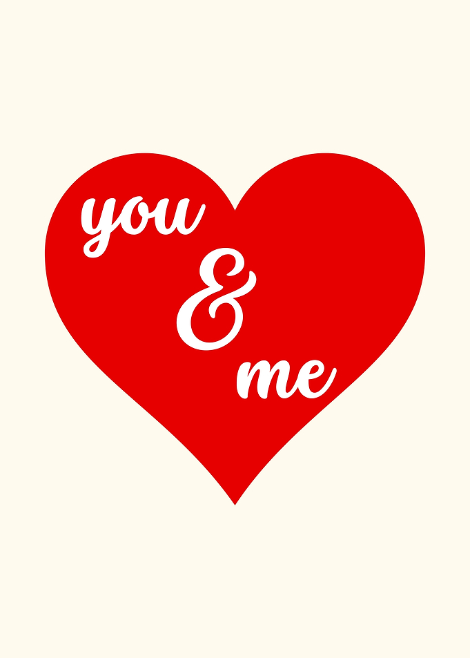 You and Me Valentines Day Heart