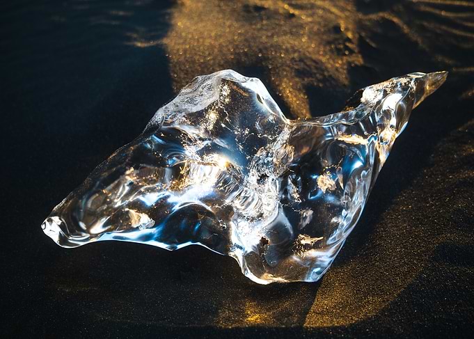 Iceberg on Black Sand