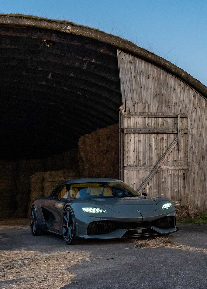 Grey Sports Car in Barn