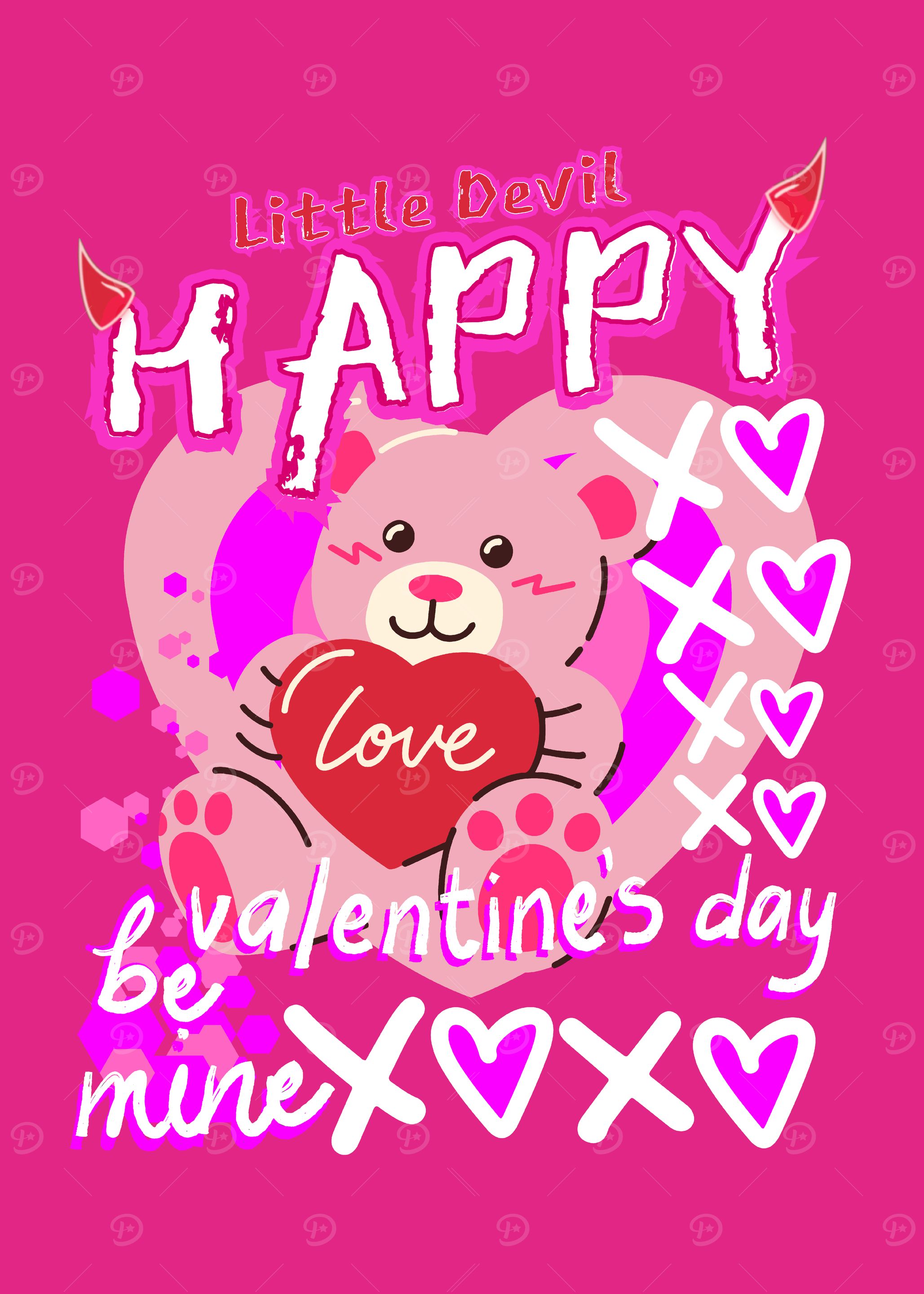 Cute Little Bear Happy Valentine's Day