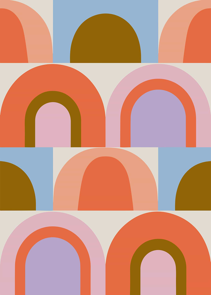 Colorful Pastel Rainbow Arch Pattern