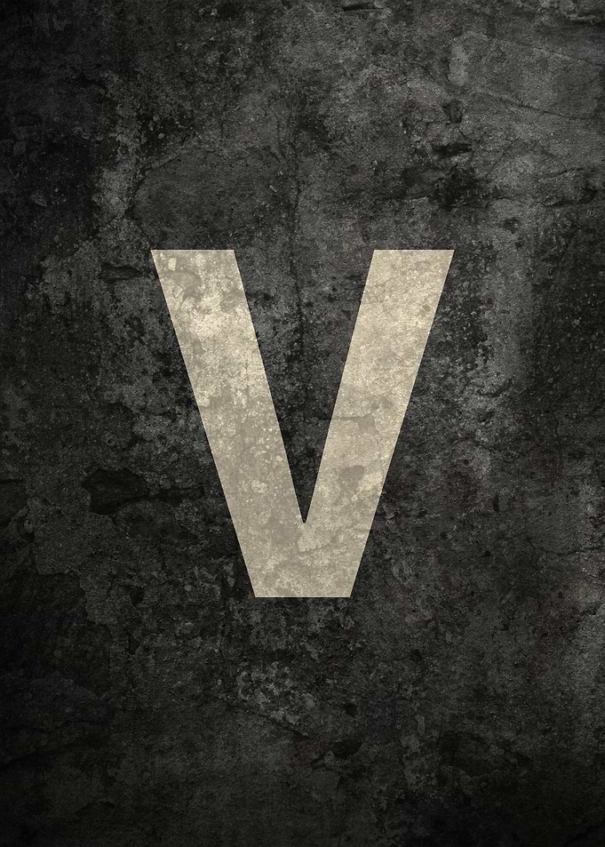 Monochrome Strength: The Letter V