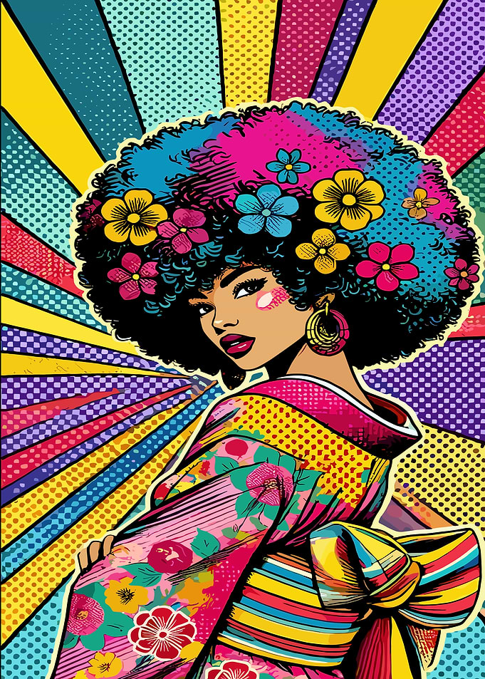 Pop Art Kimono Woman