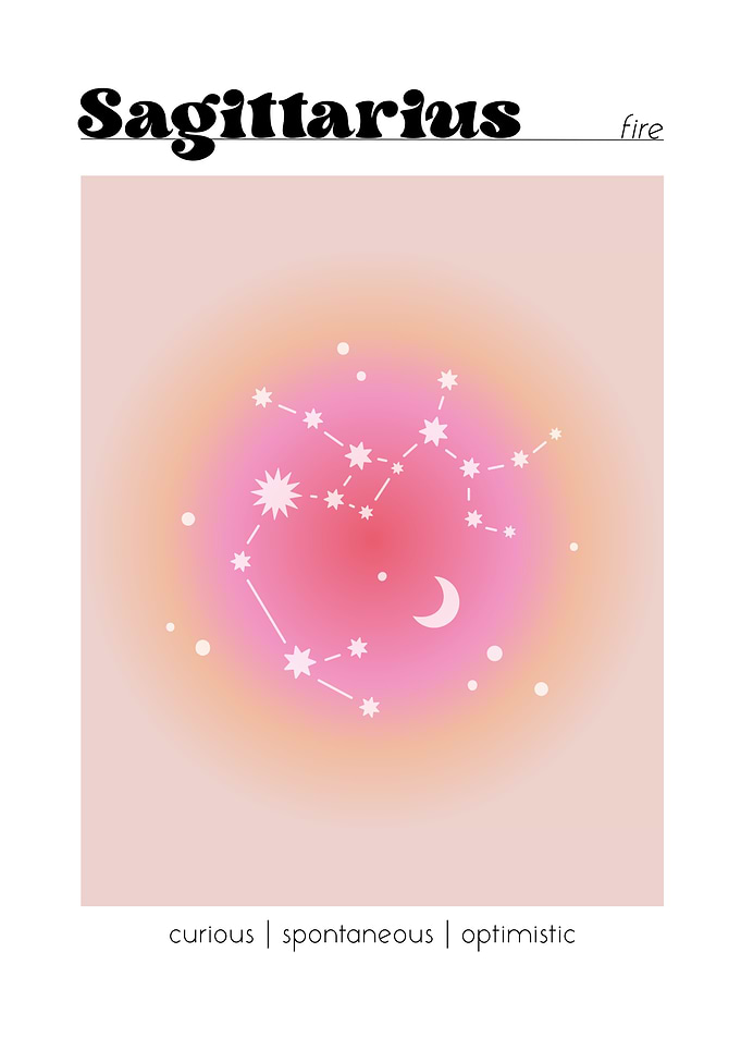 Sagittarius Zodiac Constellation Aura Gradient