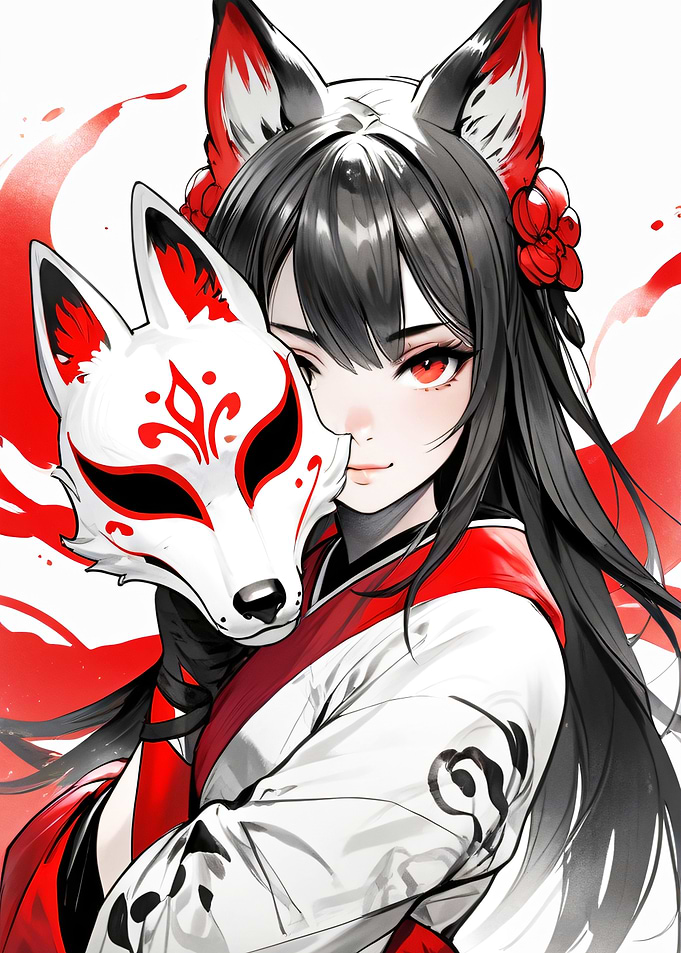 Kitsune Girl with Mask