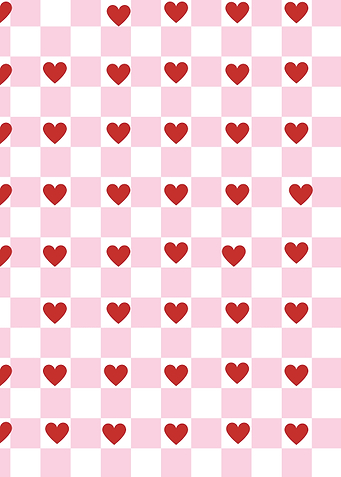 Valentines Red Hearts Checkerboard