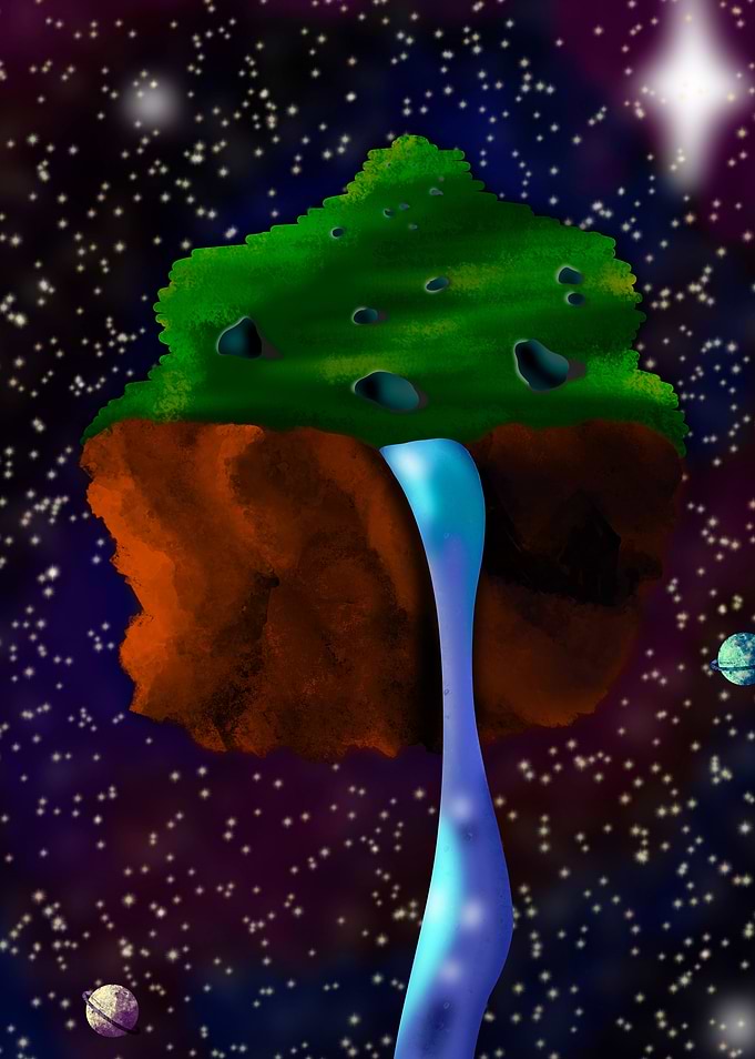 Floating space cupcake